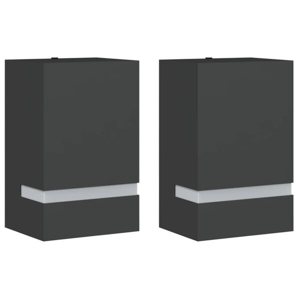 vidaXL Buitenwandlampen 2 st roestvrij staal zwart