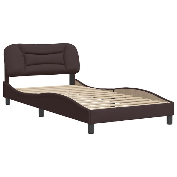 vidaXL Bedframe zonder matras "Hvar" 100x200 cm stof donkerbruin
