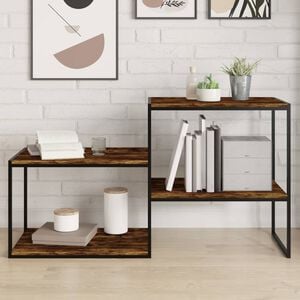 vidaXL Wandschappen 4 st 60x40x1,5 cm bewerkt hout gerookt eikenkleur