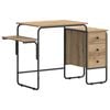 vidaXL Bureau met opbergruimte Artisanaal eiken 120 x 50 x 75 cm