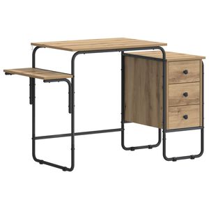 vidaXL Bureau met opbergruimte Artisanaal eiken 120 x 50 x 75 cm