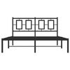 vidaXL Bedframe met hoofdbord metaal zwart 135x190 cm