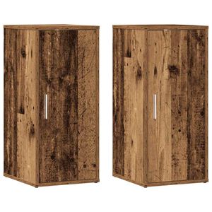 vidaXL Schoenenkasten 2 st 32x35x70 cm bewerkt hout oud houtkleurig