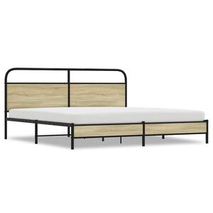 vidaXL Bedframe zonder matras metaal sonoma eikenkleurig 180x200 cm