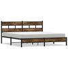 vidaXL Bedframe zonder matras metaal gerookt eikenkleurig 183x213 cm