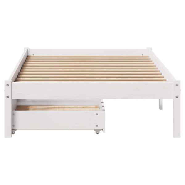 vidaXL Bedframe zonder matras massief grenenhout wit 140x200 cm