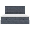 vidaXL Ottoman bed met matrassen 200x200cm fluweel donkergrijs