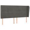 vidaXL Hoofdbord met randen 163x23x118/128 cm fluweel donkergrijs