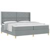 vidaXL Boxspringbed met matras Lichtgrijs 200 x 200 cm Stof