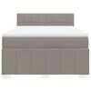 vidaXL Boxspring met matras stof taupe 140x200 cm