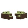 vidaXL 8-delige Loungeset met kussens poly rattan bruin