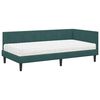 vidaXL Hoekbedframe met Matras met matras 2 pcs Groen Fluweel