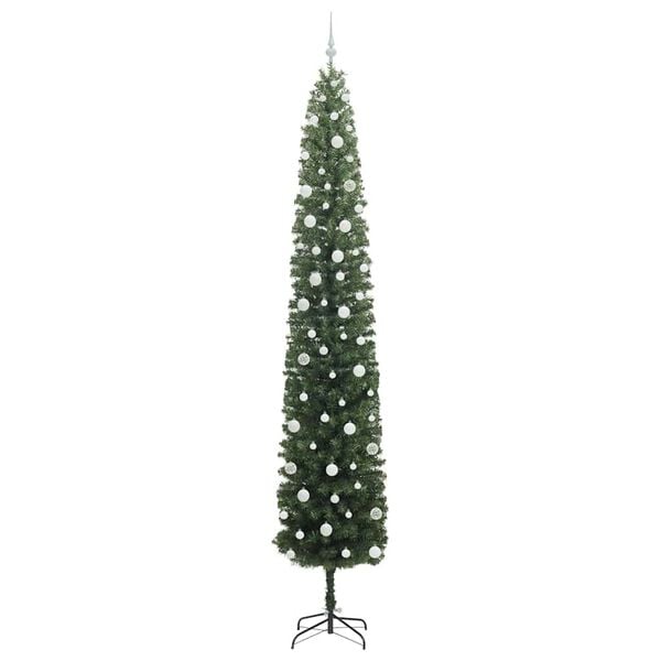 vidaXL Kunstkerstboom Groen 270 cm PVC en Staal en Kunststof