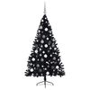 vidaXL Kunstmatig Voorverlicht Kerstboom met 300 LED Zwart 180 cm PVC