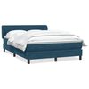 vidaXL Boxspring met matras fluweel donkerblauw 160x210 cm