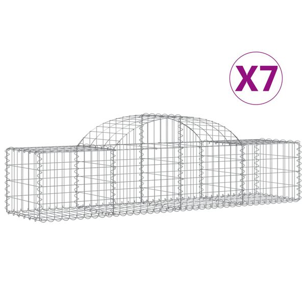 vidaXL Schanskorven 7 st gewelfd 200x50x40/60 cm gegalvaniseerd ijzer