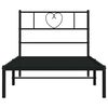 vidaXL Bedframe met hoofdbord metaal zwart 100x190 cm