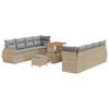 vidaXL Tuin Sofa Set met opslag 11 pcs Beige Poly riet