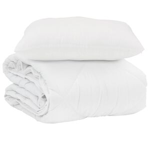 vidaXL Zomer Dekbed met kussen 2 pcs Wit Microvezel