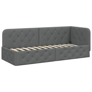 vidaXL Hoekbedframe Donkergrijs 80 x 200 cm Stof