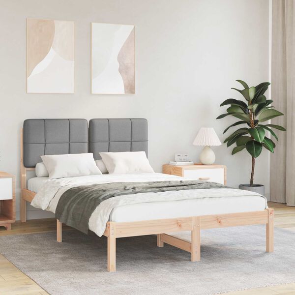 vidaXL Bedframe met Gevoerd Hoofdgedeelte Lichtgrijs 120 x 200 cm