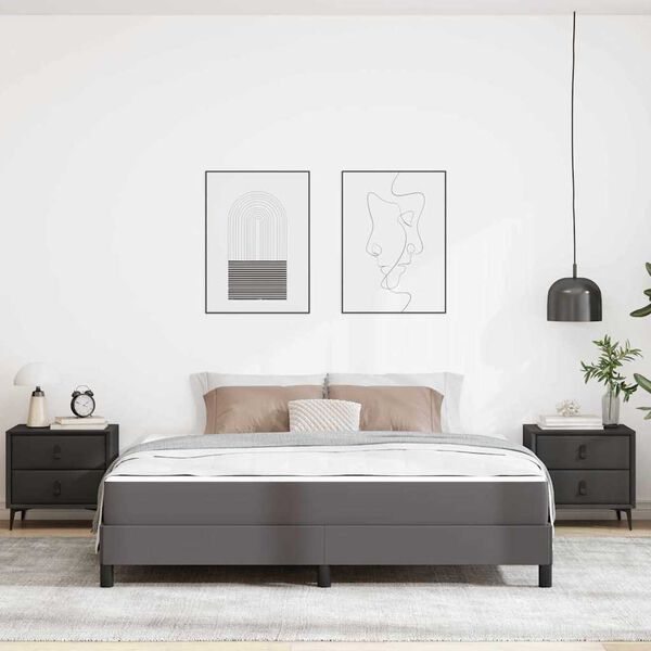 vidaXL Bedframe met matras Grijs 180 x 200 cm Stof