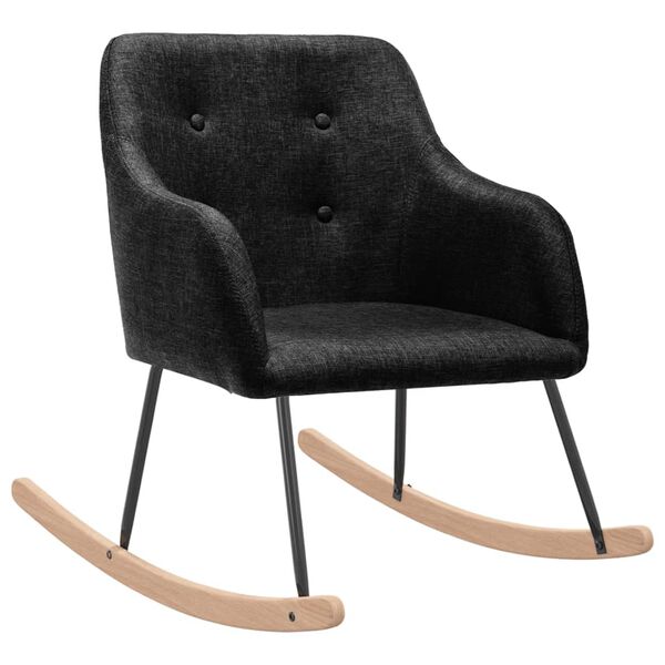 vidaXL Schommelstoel stof zwart