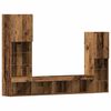vidaXL TV-kast met LED -striplichten 4 pcs Oud hout Bewerkt hout