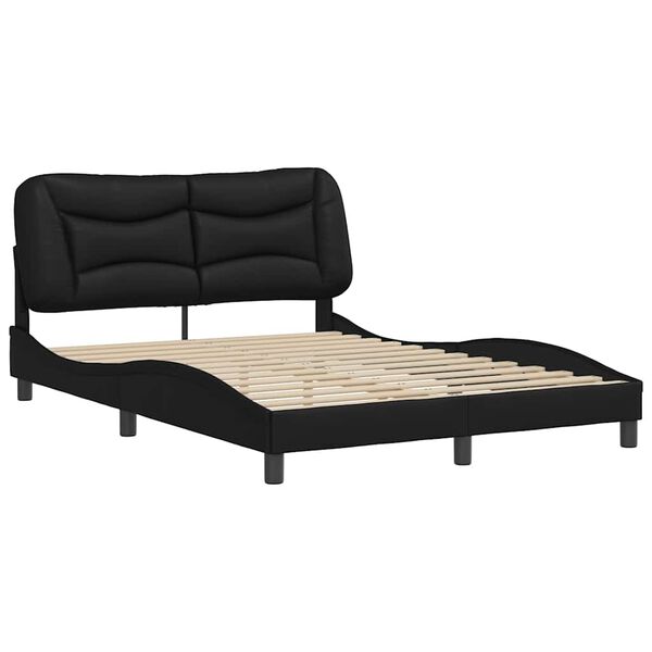 vidaXL Bedframe zonder matras "Hvar" kunstleer zwart 120x200 cm