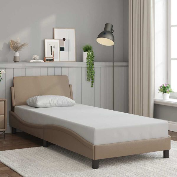 vidaXL Bedframe "Dover" kunstleer cappucinnokleurig 90x190 cm