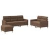 vidaXL 4-delige Loungeset met kussens stof bruin
