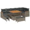 vidaXL Tuin Sofa Set met kussen 9 pcs Grijs Poly riet
