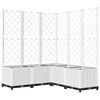 vidaXL Plantenbak met latwerk 120x120x136 cm polypropeen wit