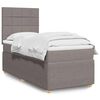 vidaXL Boxspring met matras stof taupe 100x200 cm