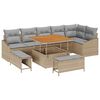 vidaXL Tuinbankenset 9 st Beige poly rattan