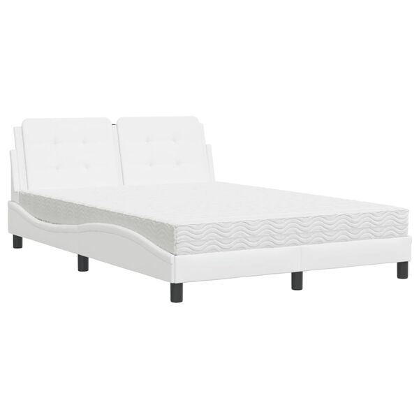 vidaXL Bedframe zonder matras "Zadar" kunstleer wit 140x190 cm