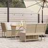 vidaXL 3-delige Loungeset met kussens poly rattan beige