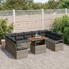 vidaXL Tuin Sofa Set met kussen met kussen 10 pcs Grijs en Bruin