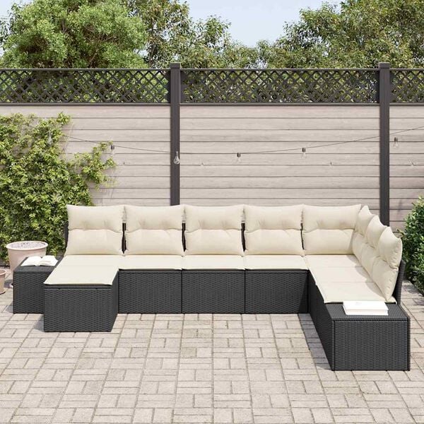 vidaXL Tuin Sofa Set met kussen 8 pcs poly rattan