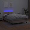 vidaXL Boxspring met matras en LED kunstleer cappuccinokleur 120x190cm