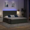 vidaXL Bed met LED-striplichten Donkergrijs 200 x 200 cm Stof
