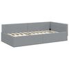 vidaXL Hoekbedframe met hoofdeinde Lichtgrijs 90 cm x 190 cm Fluweel