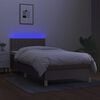 vidaXL Boxspring met matras en LED stof taupe 100x200 cm