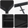vidaXL Tuin eettafelset met kussen 9 pcs Zwart poly rattan