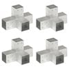 vidaXL Paalverbindingen 4 st X-vorm 81x81 mm gegalvaniseerd metaal