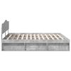 vidaXL Bedframe met hoofdeinde Beton 200 x 200 cm Massief grenenhout
