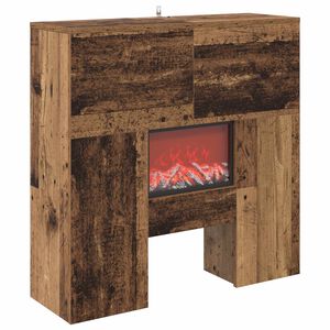 vidaXL Elektrische haard Oud hout 75 x 24,5 x 75 cm Bewerkt hout