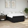 vidaXL Boxspring met matras stof zwart 160x200 cm