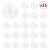 vidaXL Kerstbal Set 25 st Doorzichtig &Oslash; 8 cm LED's