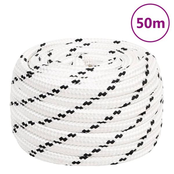 vidaXL Werktouw 18 mm 50 m polyester wit